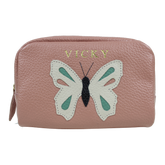 Necessaire Borboleta P em Couro Personalizado