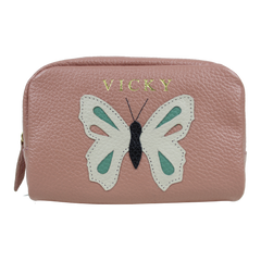 Necessaire Borboleta P em Couro Personalizado