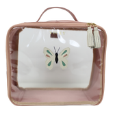 Necessaire Crystal G Borboleta em Couro e Vinil Personalizado