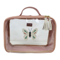 Necessaire Crystal M Borboleta em Couro e Vinil Personalizado