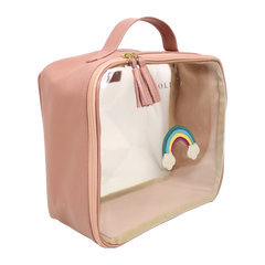 Necessaire Crystal G Arco Íris em Couro e Vinil Personalizado
