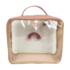 Necessaire Crystal G Arco Íris em Couro e Vinil Personalizado