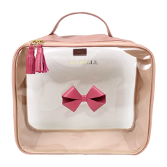 Necessaire Crystal G Laço em Couro e Vinil Personalizado
