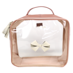 Necessaire Crystal G Laço em Couro e Vinil Personalizado