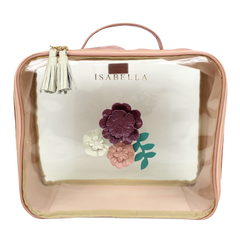 Necessaire Crystal G Le Jardin em Couro e Vinil Personalizado