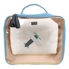Necessaire Crystal G Little Plane em Couro e Vinil Personalizado