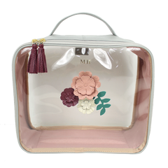 Necessaire Crystal G Le Jardin em Couro e Vinil Personalizado