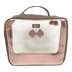 Necessaire Crystal G Laço em Couro e Vinil Personalizado