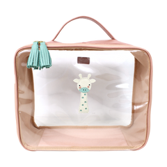 Necessaire Crystal G Girafinha em Couro e Vinil Personalizado