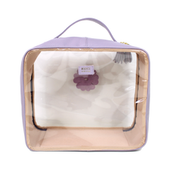 Necessaire Crystal G Camélia em Couro e Vinil Personalizado