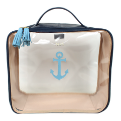 Necessaire Crystal G Marinheiro em Couro e Vinil Personalizado