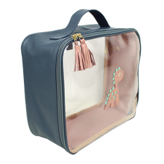 Necessaire Crystal G Little Dino em Couro e Vinil Personalizado