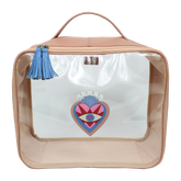 Necessaire Crystal G Sagrado Coração em Couro e Vinil Personalizada