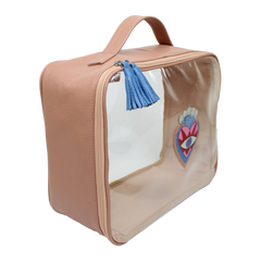 Necessaire Crystal G Sagrado Coração em Couro e Vinil Personalizada