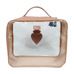 Necessaire Crystal G Sagrado Coração em Couro e Vinil Personalizada