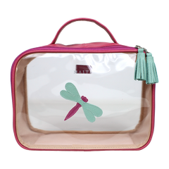 Necessaire Crystal M Libélula em Couro e Vinil Personalizado
