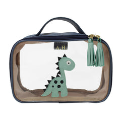 Necessaire Crystal P Little Dino em Couro e Vinil Personalizado