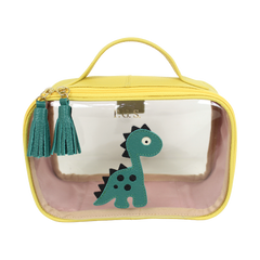 Necessaire Crystal P Little Dino em Couro e Vinil Personalizado