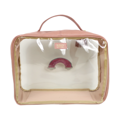 Necessaire Crystal M Arco Íris em Couro e Vinil Personalizado