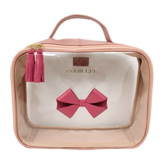 Necessaire Crystal M Laço em Couro e Vinil Personalizado