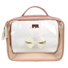 Necessaire Crystal M Laço em Couro e Vinil Personalizado