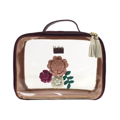 Necessaire Crystal M Le Jardin em Couro e Vinil Personalizado