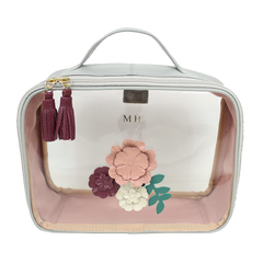 Necessaire Crystal M Le Jardin em Couro e Vinil Personalizado