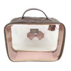 Necessaire Crystal M Laço em Couro e Vinil Personalizado