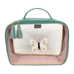 Necessaire Crystal M Borboleta em Couro e Vinil Personalizado