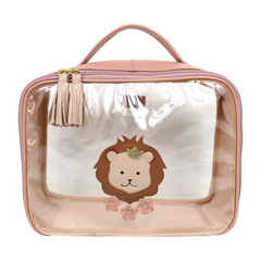 Necessaire Crystal M Leoa em Couro e Vinil Personalizado