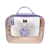 Necessaire Crystal M Camélia em Couro e Vinil Personalizado