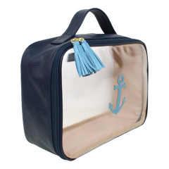 Necessaire Crystal M Marinheiro em Couro e Vinil Personalizado