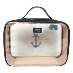 Necessaire Crystal M Marinheiro em Couro e Vinil Personalizado