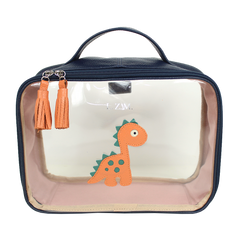 Necessaire Crystal M Little Dino em Couro e Vinil Personalizado