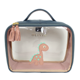 Necessaire Crystal M Little Dino em Couro e Vinil Personalizado