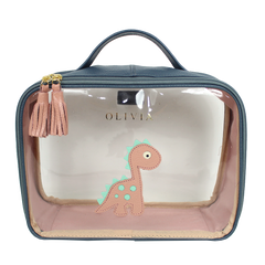 Necessaire Crystal M Little Dino em Couro e Vinil Personalizado