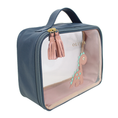 Necessaire Crystal M Little Dino em Couro e Vinil Personalizado