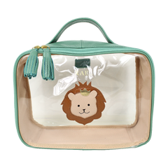 Necessaire Crystal M Rei Leão em Couro e Vinil Personalizado