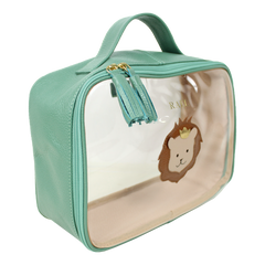 Necessaire Crystal M Rei Leão em Couro e Vinil Personalizado