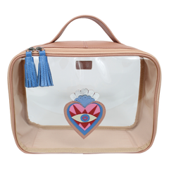 Necessaire Crystal M Sagrado Coração em Couro e Vinil Personalizada