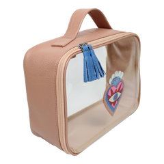 Necessaire Crystal M Sagrado Coração em Couro e Vinil Personalizada