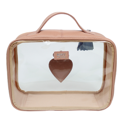 Necessaire Crystal M Sagrado Coração em Couro e Vinil Personalizada