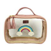 Necessaire Crystal P Arco Íris em Couro e Vinil Personalizado