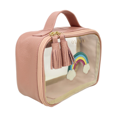 Necessaire Crystal P Arco Íris em Couro e Vinil Personalizado