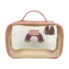 Necessaire Crystal P Arco Íris em Couro e Vinil Personalizado