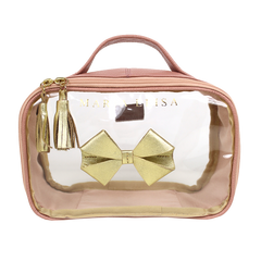 Necessaire Crystal P Laço em Couro e Vinil Personalizado