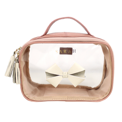 Necessaire Crystal P Laço em Couro e Vinil Personalizado