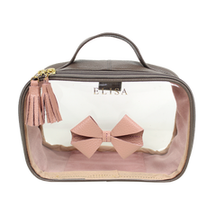 Necessaire Crystal P Laço em Couro e Vinil Personalizado