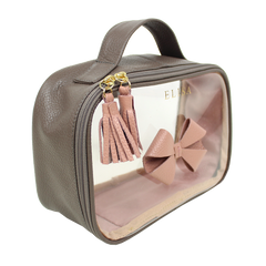 Necessaire Crystal P Laço em Couro e Vinil Personalizado