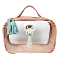 Necessaire Crystal P Girafinha em Couro e Vinil Personalizado